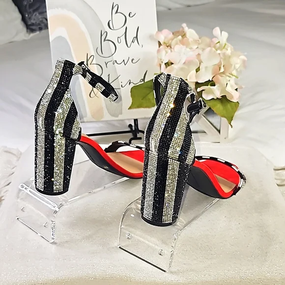 INC Black Red Stiletto Heels Elegant Wear Office wear Career Wedding - Picture 3 of 16